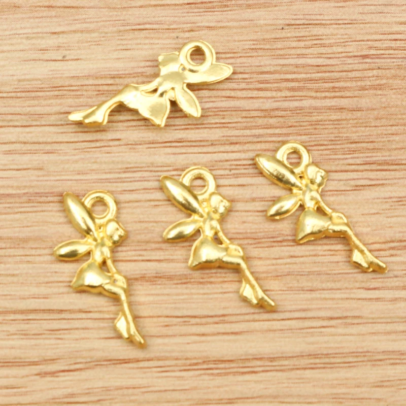 40pcs 19x8mm Antique Silver Plated Bronze Gold Angel Girl With Wings Handmade Charms Pendant:DIY for bracelet necklace