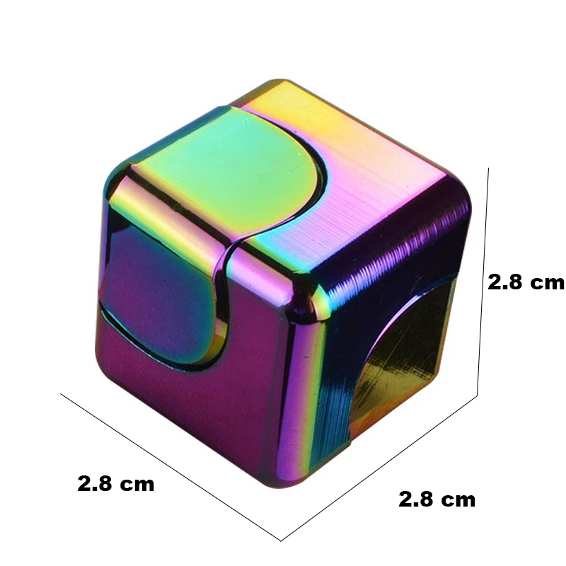 Fidget Spinner Metal Magic Cubes Fingertip Toys Desktop Square Spinning Tops Children Gyro Adults Stress Relief Gifts for Kids