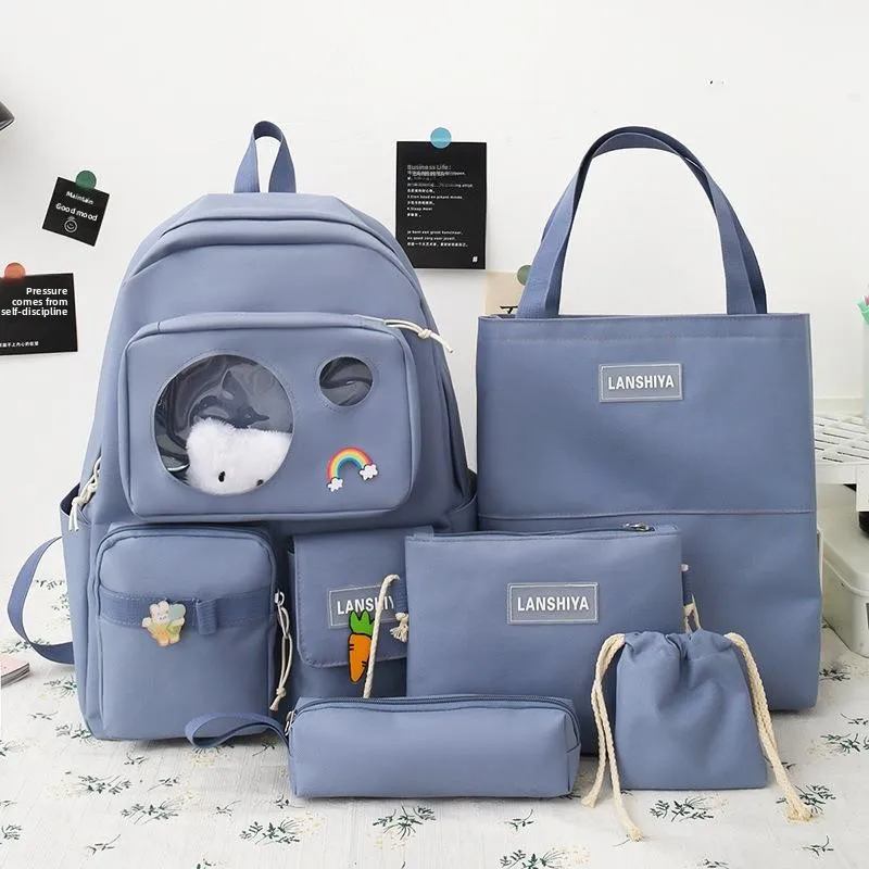 Large Capacity Backpack for Junior And Senior High School Girls Double Shoulder Bag Elementary School Students New 2026 Model