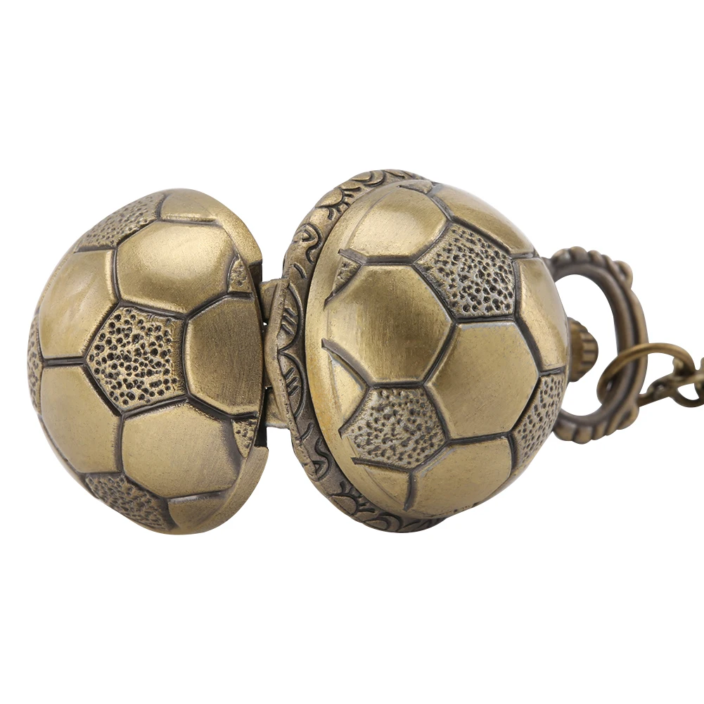 Pouco bonito adorável bronze bola forma relógio de bolso de quartzo liga colar pingente corrente relógio melhor presente de jóias para homens