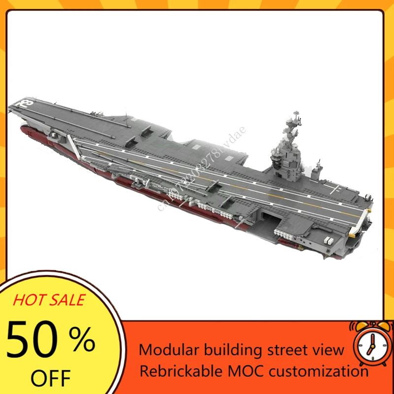 5948PCS New 1:300 Navy Air Carrier CVN-78 Gerald R. Ford Model World Military Building Blocks Toys for Kids Bricks Gifts Boys