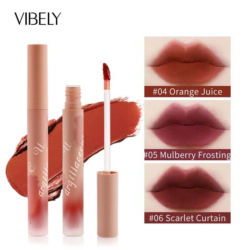 

6 Color Girls Velvet Matte Lip Gloss Liquid Lipstick Waterproof Long-lasting Silky Lipgloss Pigment Cream Makeups For Women