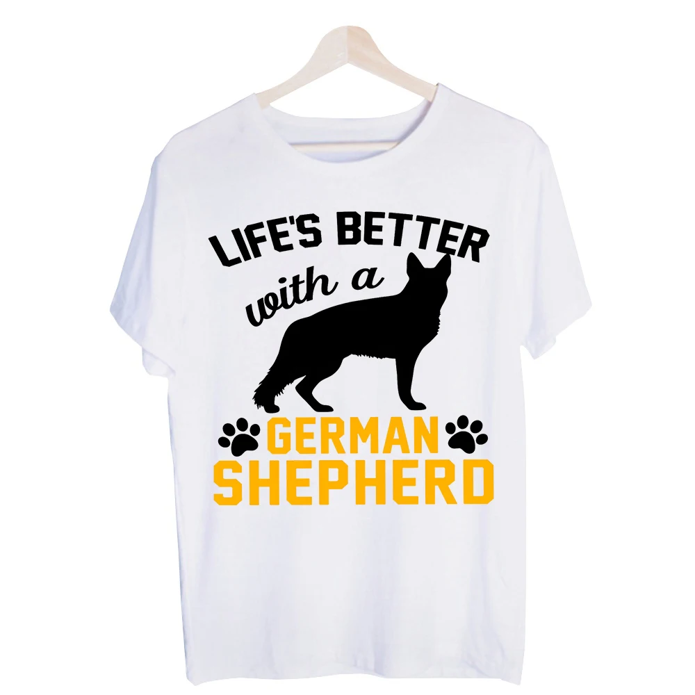Men's German Shepherd Dog Graphic Tee, Short Sleeve Crew Neck T-Shirt for Casual Daily Wear and Dog Lover Outfits