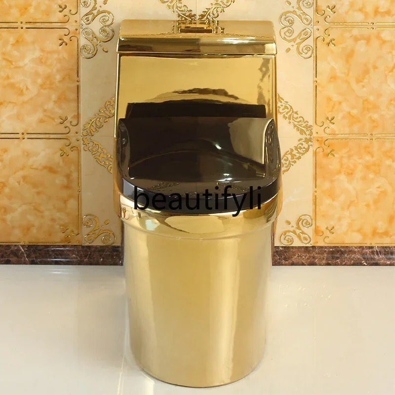 European-style golden toilet creative art flush toilet super swirl color deodorant and water-saving bar toilet6239