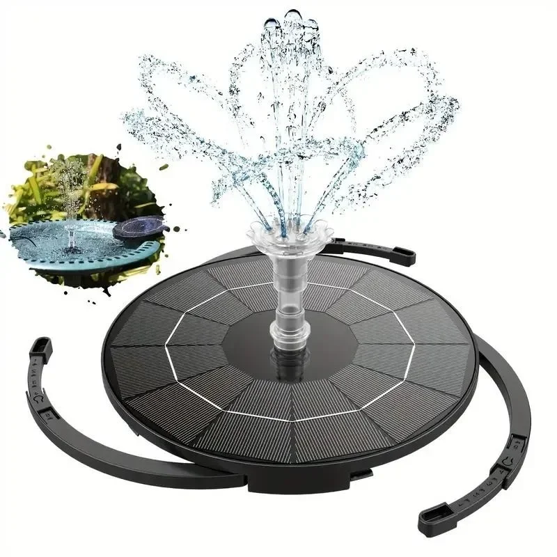 

Solar Fountain Pump for Water Feature Outdoor DIY Solar Bird Bath Fountain with Multiple Nozzles, Solar Powered Water Fo