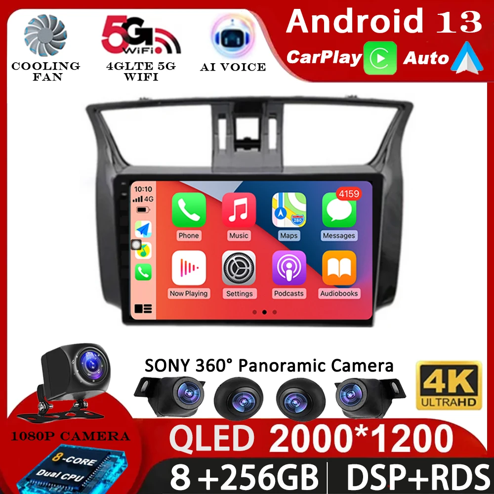 

10 Inch Android 14 Car Radio For Nissan Sylphy B17 Sentra 12 2012-2018 Navigation Multimedia Carplay Video Player GPS Autoradio