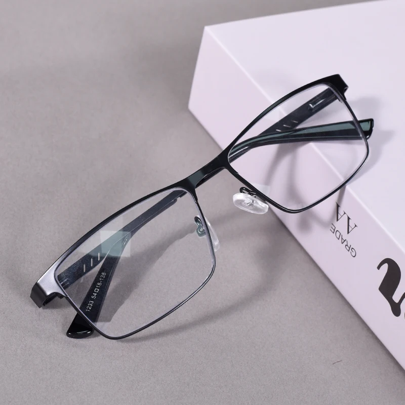 Men Business Full-Frame Design Reading Glasses Blue Light Blocking Flexible Classical Retro Presbyopia Eyeglasses With Spring Hi