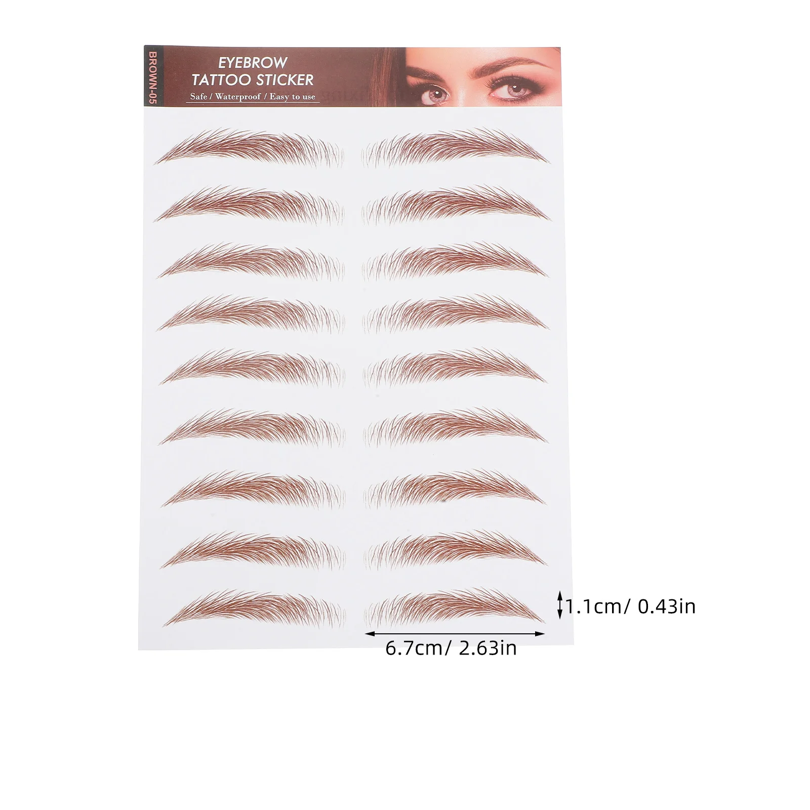 สติ๊กเกอร์ติดคิ้ว 3 มิติ กันน้ำ ดูเป็นธรรมชาติ สีน้ำตาลเหมือนจริง ติดง่าย คิ้วชั่วคราวสำหรับผู้หญิง แต่งตา