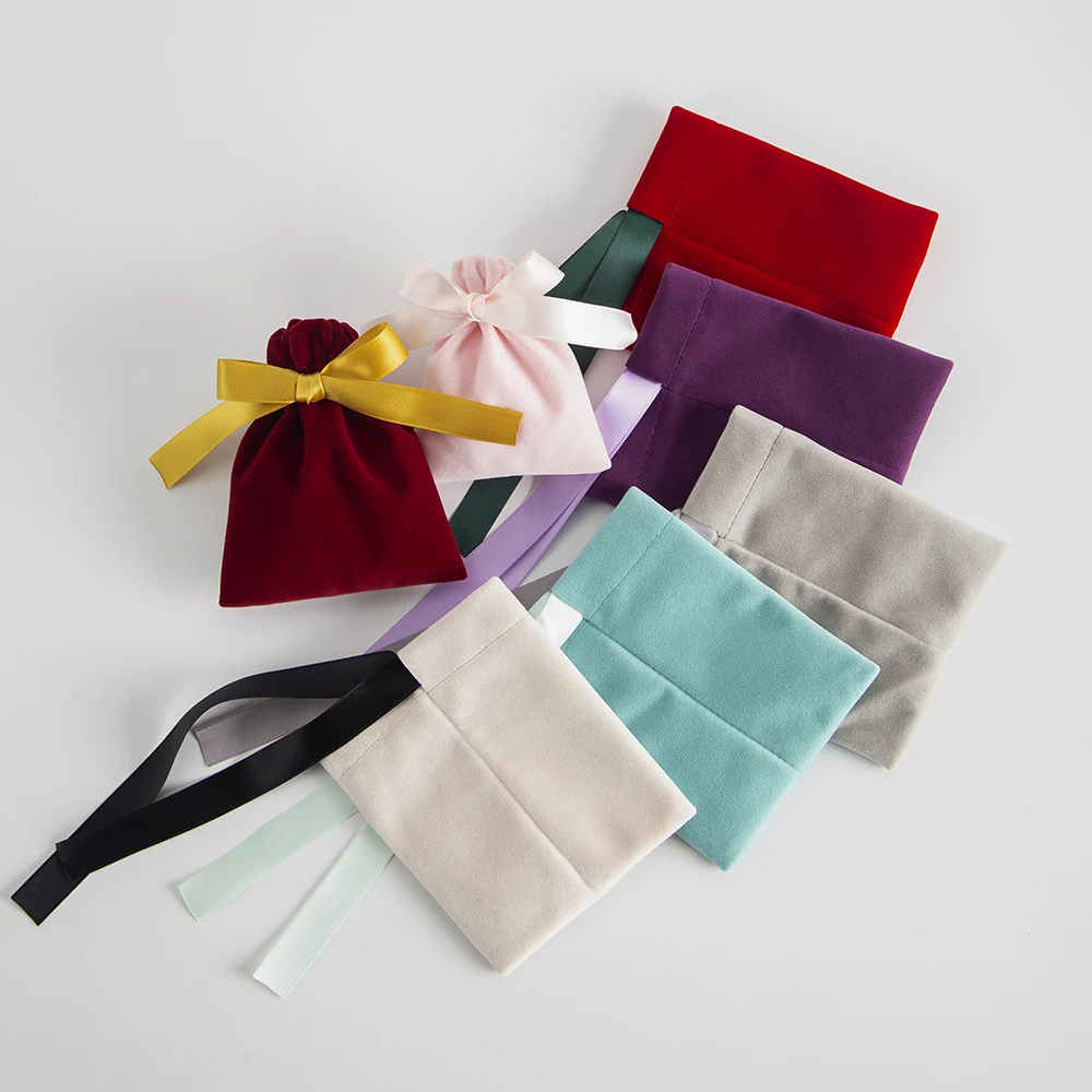 10Lot 7x9cm Black Ribbon Drawstring Dust Ring Earrings Jewelry Pouches Wedding Travel Party Gift Organizer Storage Small Bags