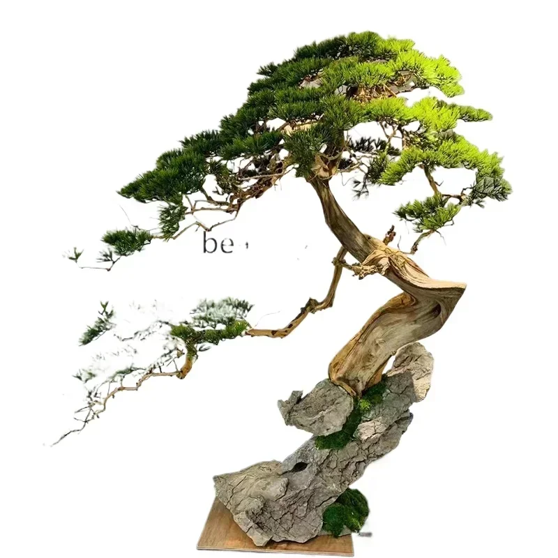 Welcome Pine Imitative Tree Large Fake Trees Chinese Indoor Landscape Arborvitae Pine Green Plant Entrance Window
