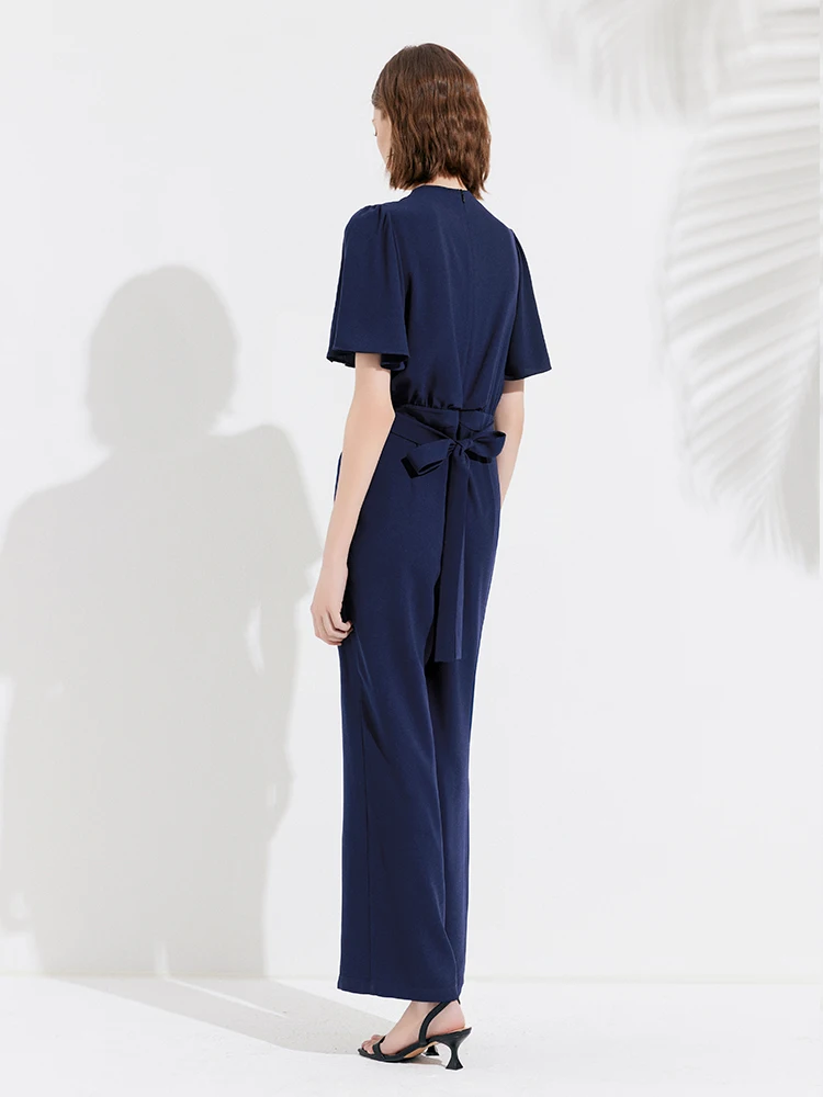 미에트로 패션 캐주얼 원피스 V넥 루즈핏 출퇴근 여성복 하이웨이스트 롱 팬츠 폴리에스터 섬유