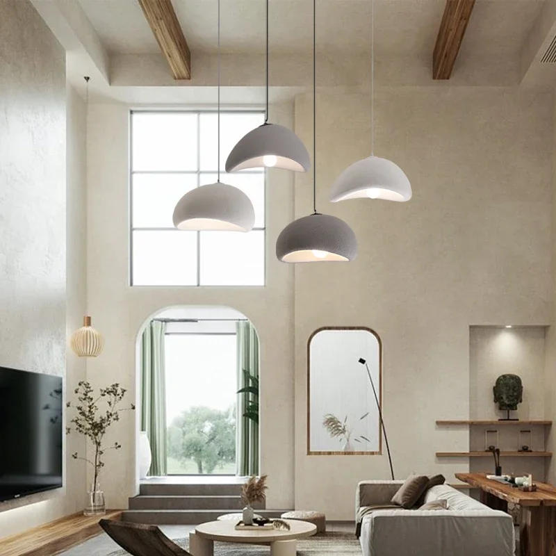 Wabi Sabi Wind Nordic Minimalist  E27 LED Pendant Lights Dining Room Bar Loft Bedroom Home Decor Chandelier Hanging Lamps D40cm