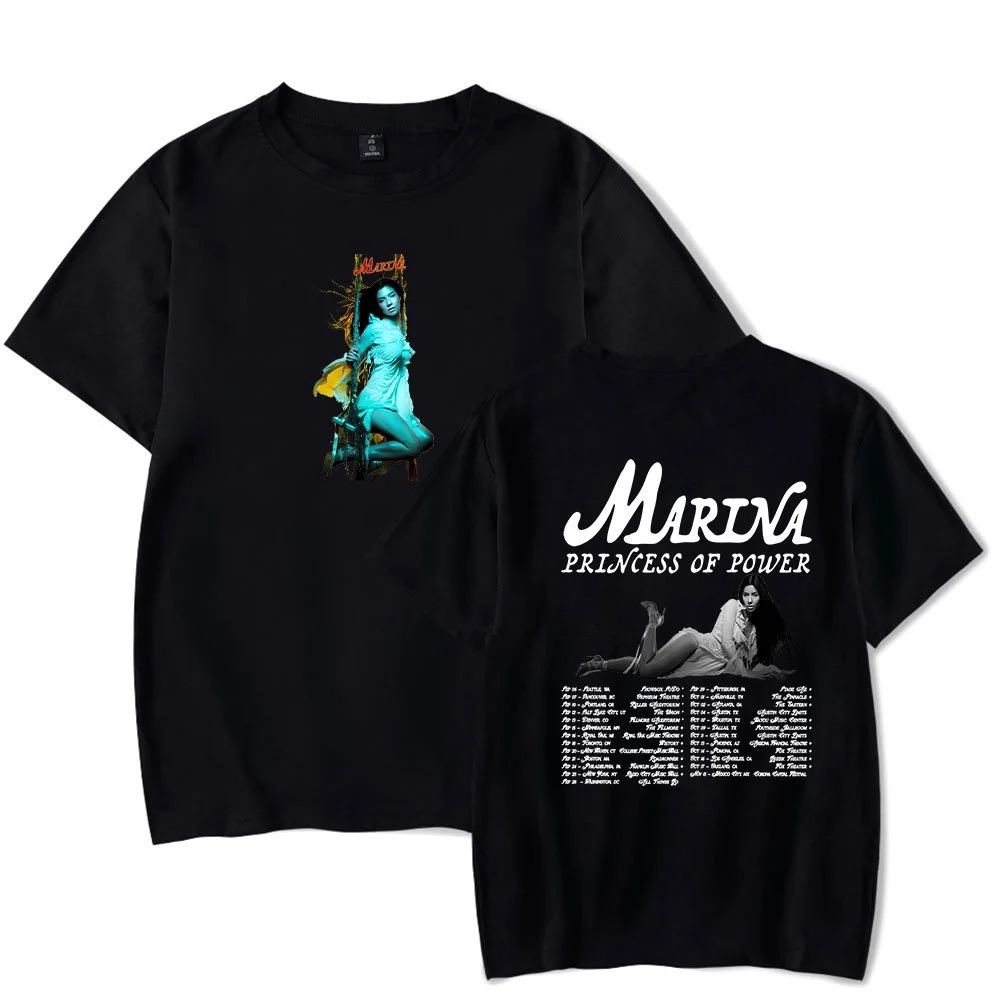 Marina Princess Of Power Tour Merch T-Shirt Women Men Casual Crewneck Short Sleeve Fashion Tee