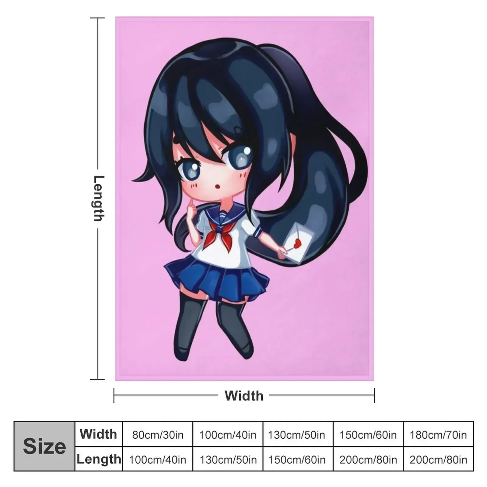 Yandere-chan Throw Blanket couch cozy soft plush fuzzy picnic outdoor blanket