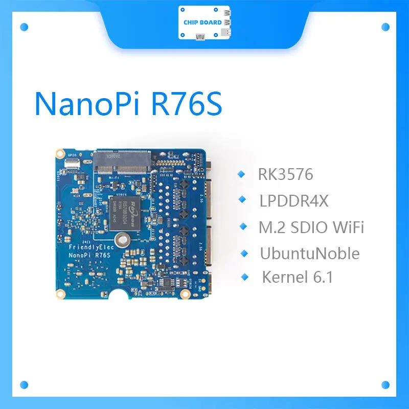 NanoPi R76S RK3576 LPDDR5 SBC Dual 2.5G NIC | HDMI и AI Развертывание мини-шлюза IoT с двумя 2,5G