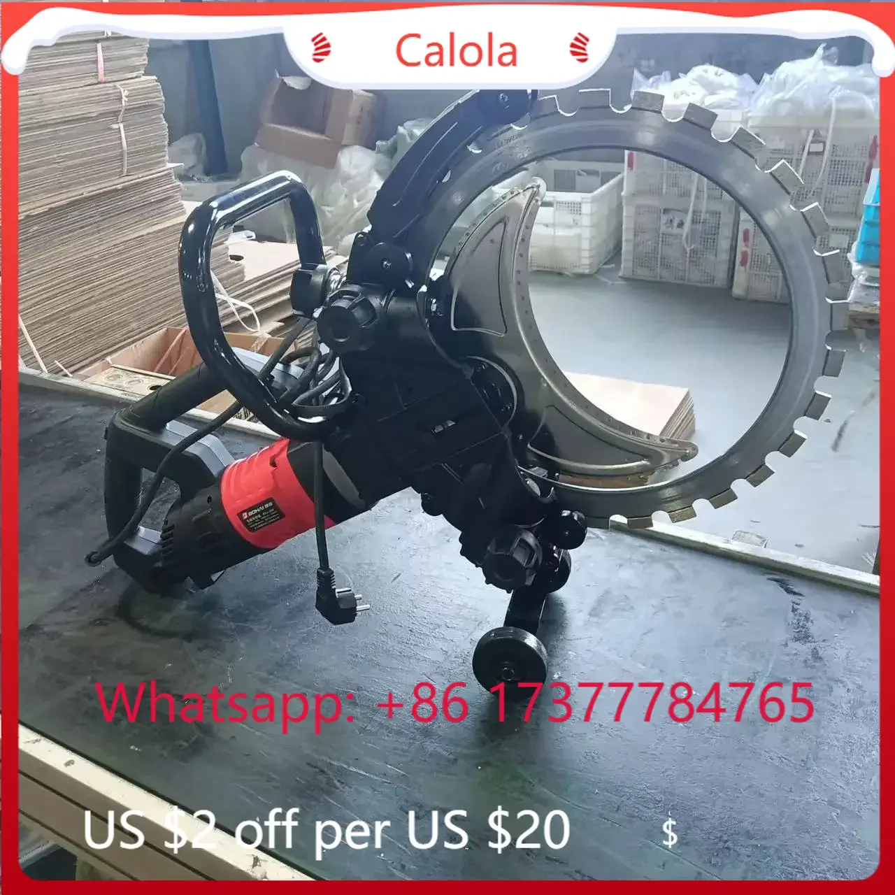 Concrete Cutting Machine 29 cm Depth Brushless 220V Concrete Construction Cutting Ring Equipment