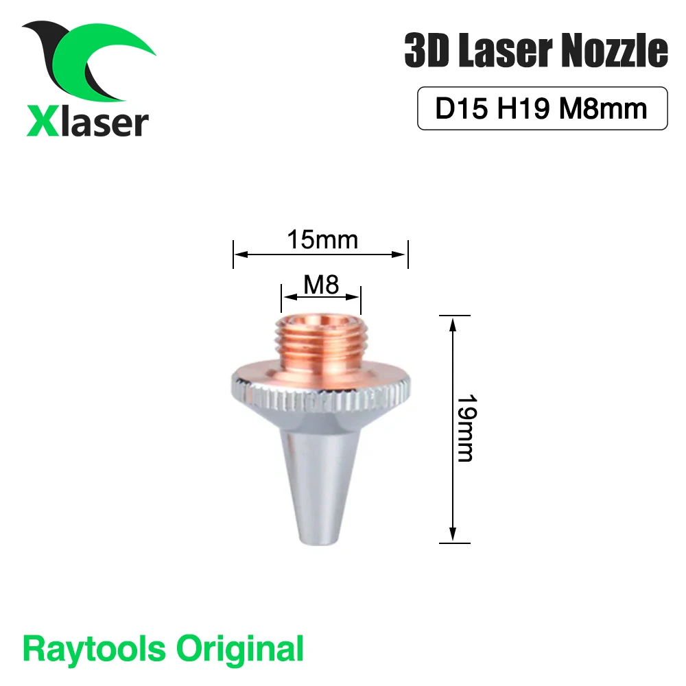 Xlaser raytools หัวฉีดเลเซอร์3D เดิม D15 M8หัวตัด H19ชั้นเดียวและสองชั้นสำหรับ raytools BT210S BM109 BM112 BM111