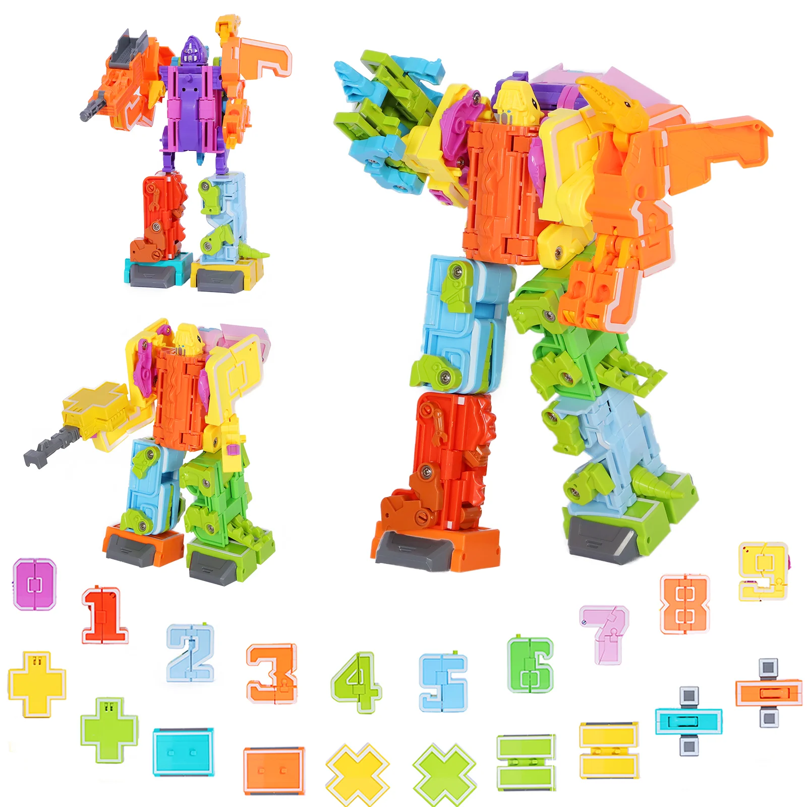 0-9 Nummers Animal Dinosaurus Warrior Vervorming Action Figures Transformatie Robot Speelgoed Voor Kinderen Gift Kinderen Blok Brinquedos