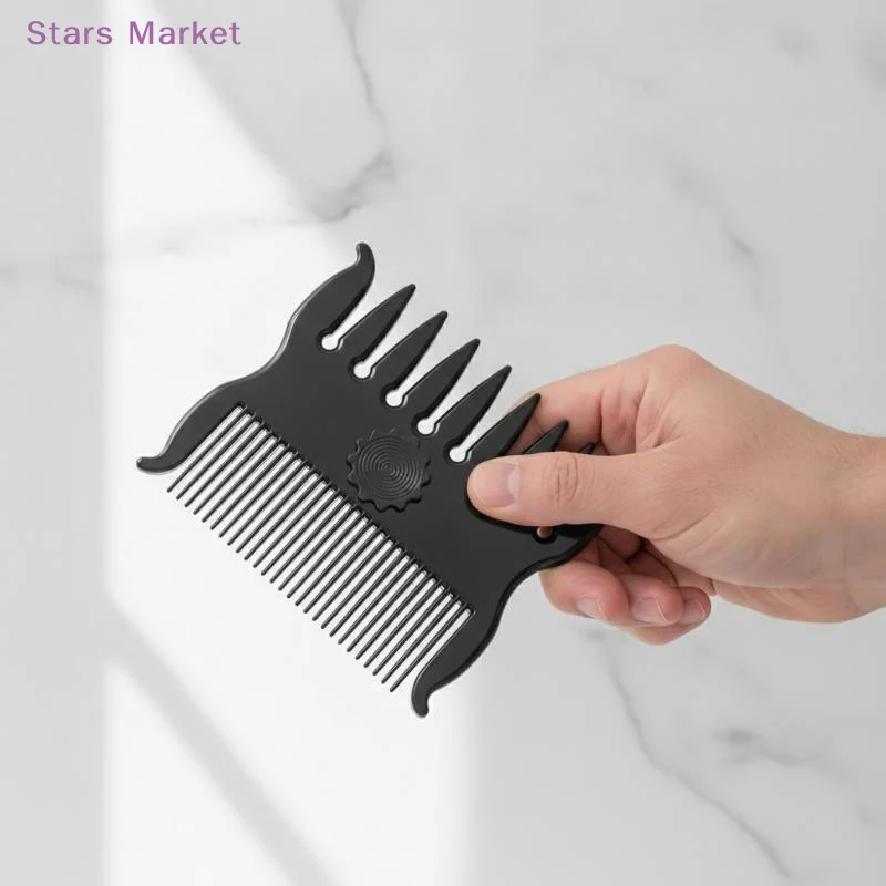 New 1Pcs Men Oil Head Styling Combs Dual Tooth Detangle Comb Bristle Hair Fade Brush For Salon Barber Tool