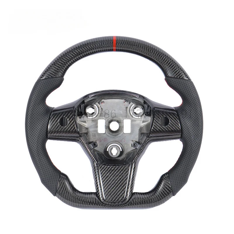 For Tesla Model 3/Y Original Yoke Steering Wheel Sports Racing Wheel Modified Square Suede Heated