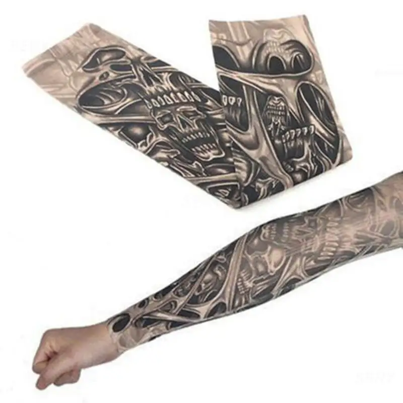 Arm Sleeves Easy Slip On 3d Tattoo Uv Protection Arm Covers For Outdoor Sports Patterned Sleeve Sunburn Trendy Tattoo Sleeves