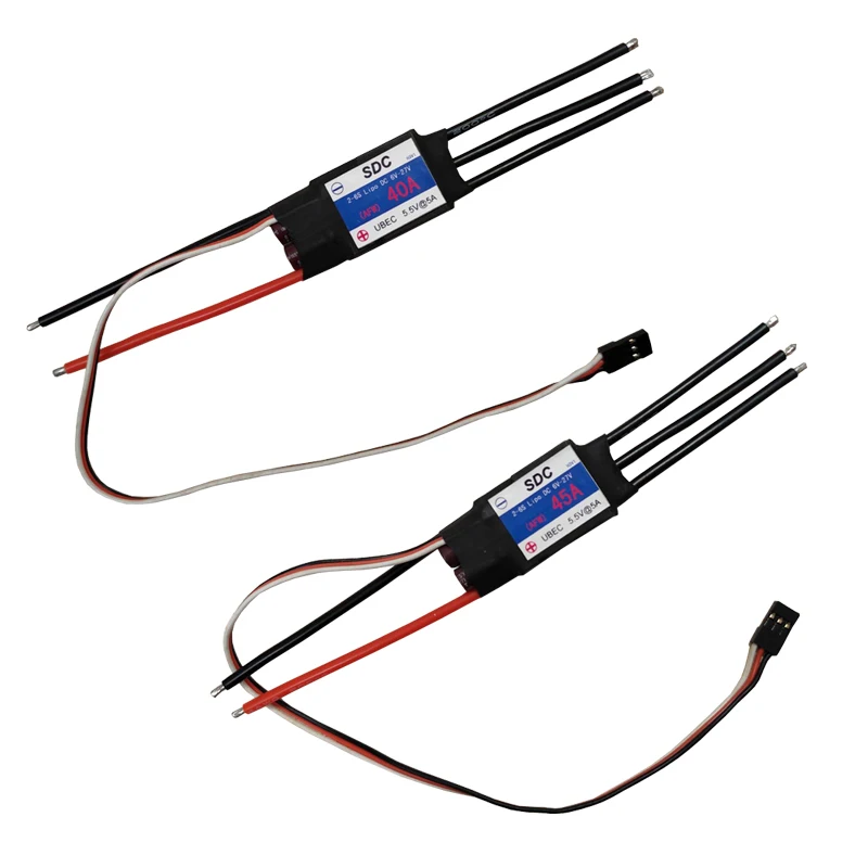 1PCS 2-6S 6-27V Sensorless Brushless ESC One-way/Two-way 40A/45A Speed Controller Module with 5.5V 5A UBEC for RC Model Airplane