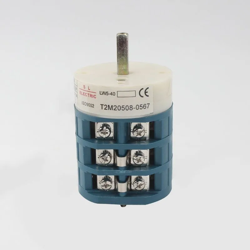 Bagian Mesin Pengubah Pembongkaran Ban Sakelar 40A Terbalik LW5-40A 220-380V Sakelar Reset Motor Maju Mundur