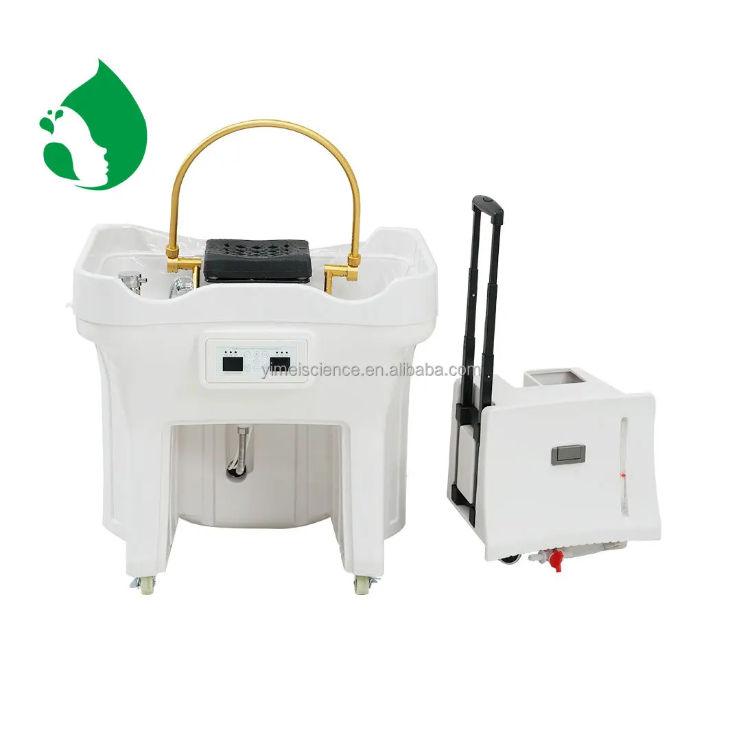 Adjustable Beauty Salon Furniture Water Circulation Hair Washing Spa Bed Head Equipment Portable Shampoo Basin