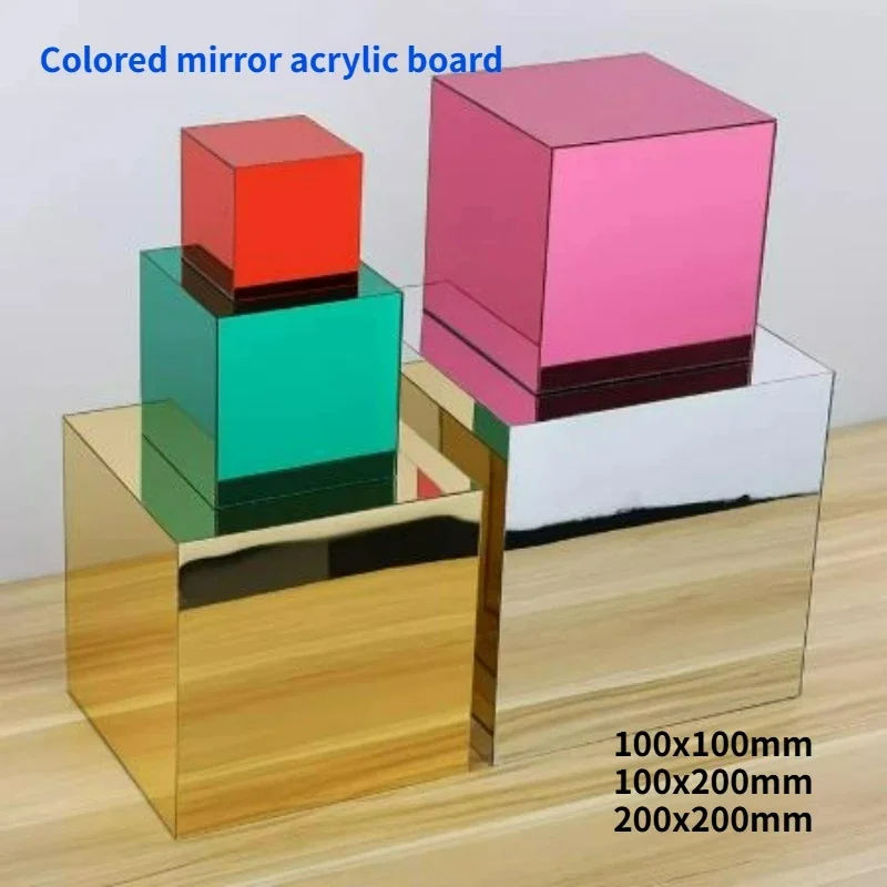Colored Acrylic Mirror Sheet 2mm 3mm, Unbreakable Shatterproof Plastic Mirror Panel for Wall Decor Craft DIY