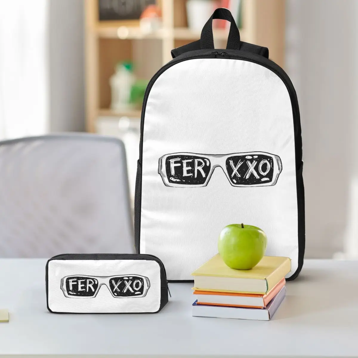 Ferxxo Glasses - Feid Logo Classic Sticker Backpack BookBag School Bag Shoulder Bags 3ps Insulated Lunch Bag Pencil Case