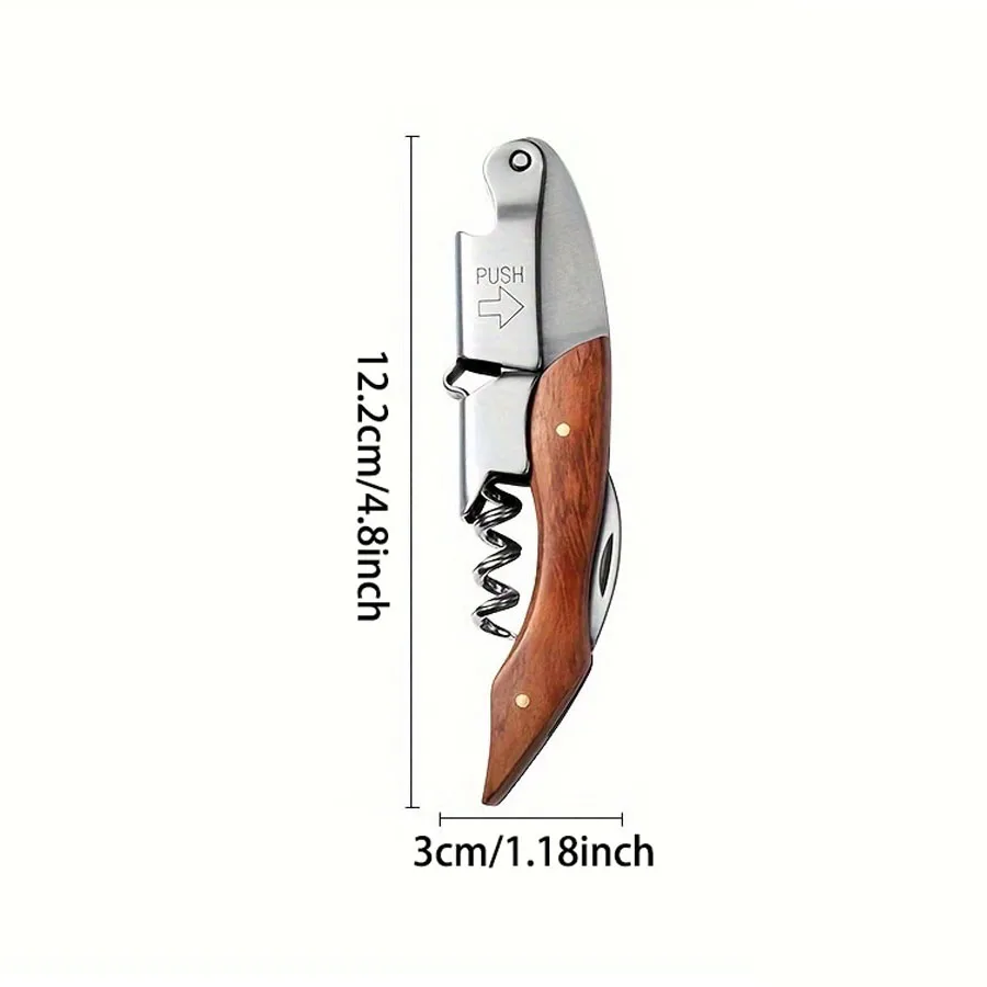 Wine Opener Combines Functionality Sturdy Good Grip Wood Handle Corkscrew Wine Key For Bar Restaurant Waiters Bartend