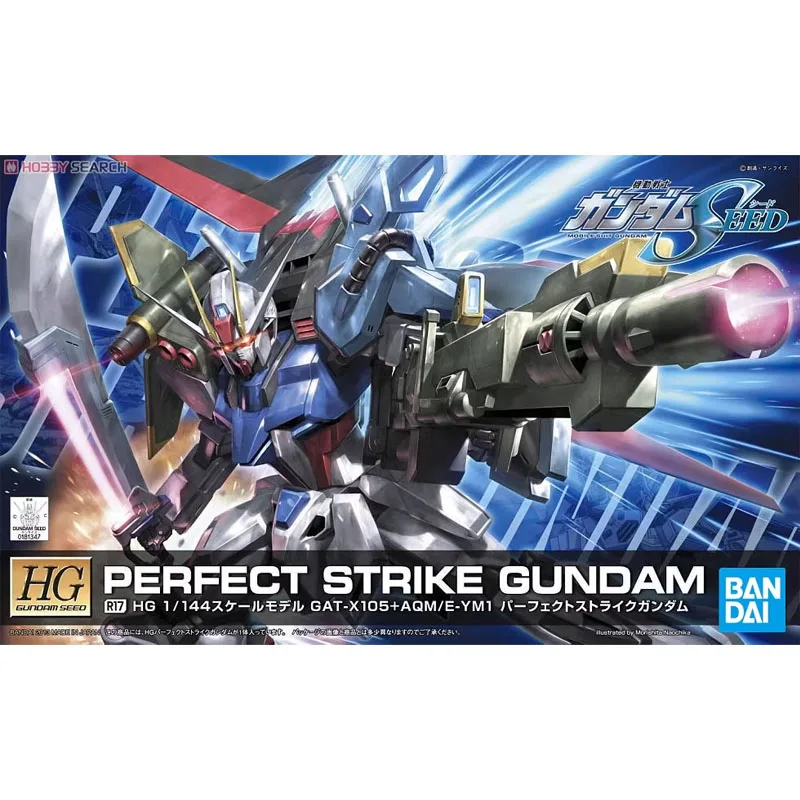 Bandai Gundam HG 1/144 SEED R17 GAT-X105+AQM/E-YM1 PERFECT STRIKE Anime Action Figure Montage Modell kit Spielzeug für Jungen Geschenke