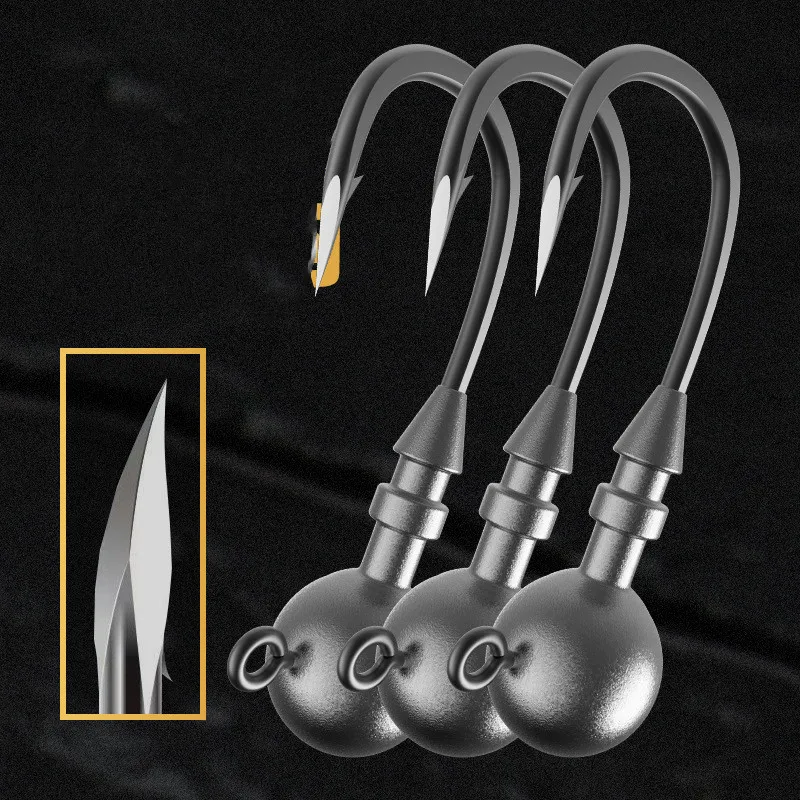 Angeln Sharp Jig Kopf Haken 2-20g Schloss Locken Weichen Köder Wurm Dreieck Haken Anti Hängenden Boden starke Angelhaken Refuse Run Fisch – Detail 6