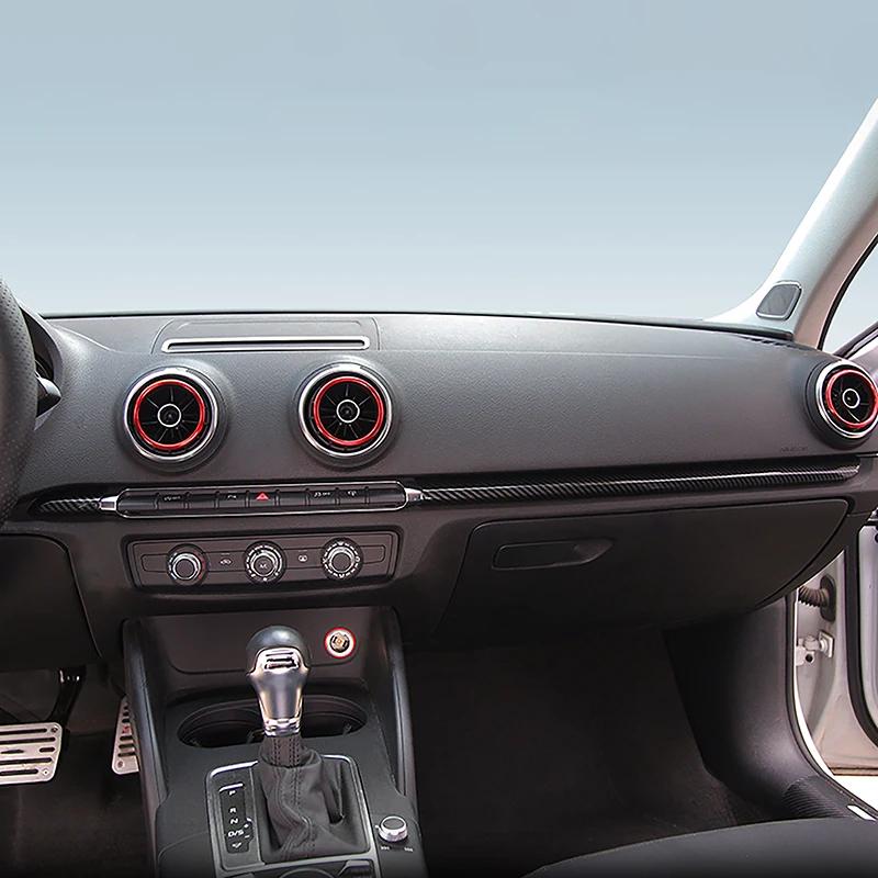 الكربون الملمس لوحة القيادة زخارف اللوحات شرائط الكسوة لأودي A3 8 فولت 2013-2020 باب السيارة غطاء الزخرفية الملحقات الداخلية #4