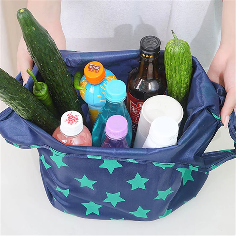 Portable Foldable Large Shopping Bag Tote Large Capacity Reusable Grocery Handbags Eco-Friendly Shopper Cloth Bags for Travel