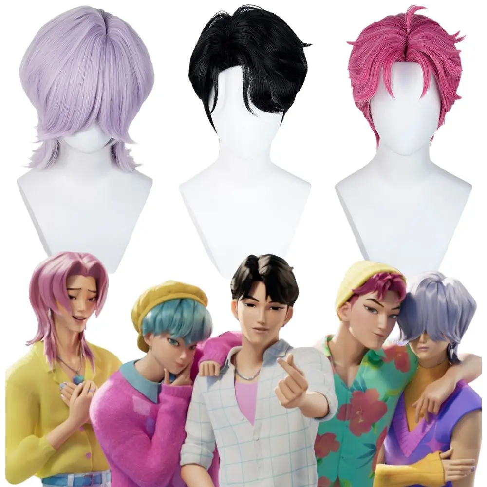 

Kpop Jinu Demon Hunters Abby Romance Cosplay Wig for Men Women Saja Boys Roleplay Wigs Halloween Carnival Costume Accessories