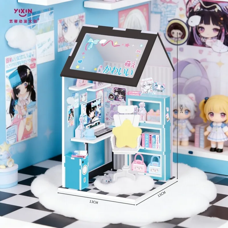 1/12 Miniature DIY Dollhouse For BJD Ball Jointed Doll Anime Figurine Photography Prop Desktop Decor Collection Ornament
