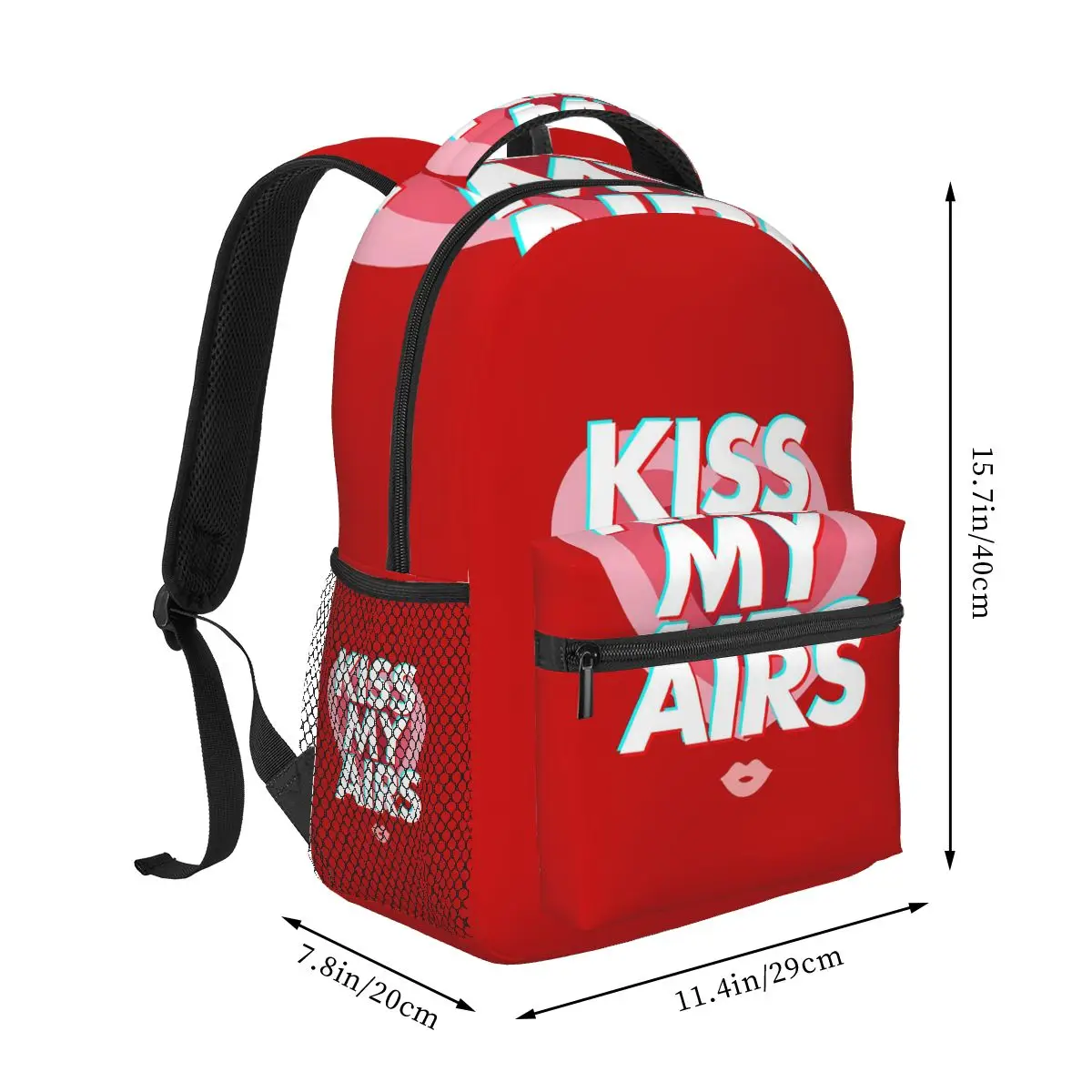 Kiss My Airs กระเป๋าเป้สะพายหลังขายร้อน Daypack ความจุขนาดใหญ่เด็ก BookBag กระเป๋านักเรียนกระเป๋าสะพายสําหรับผู้ชายผู้หญิง