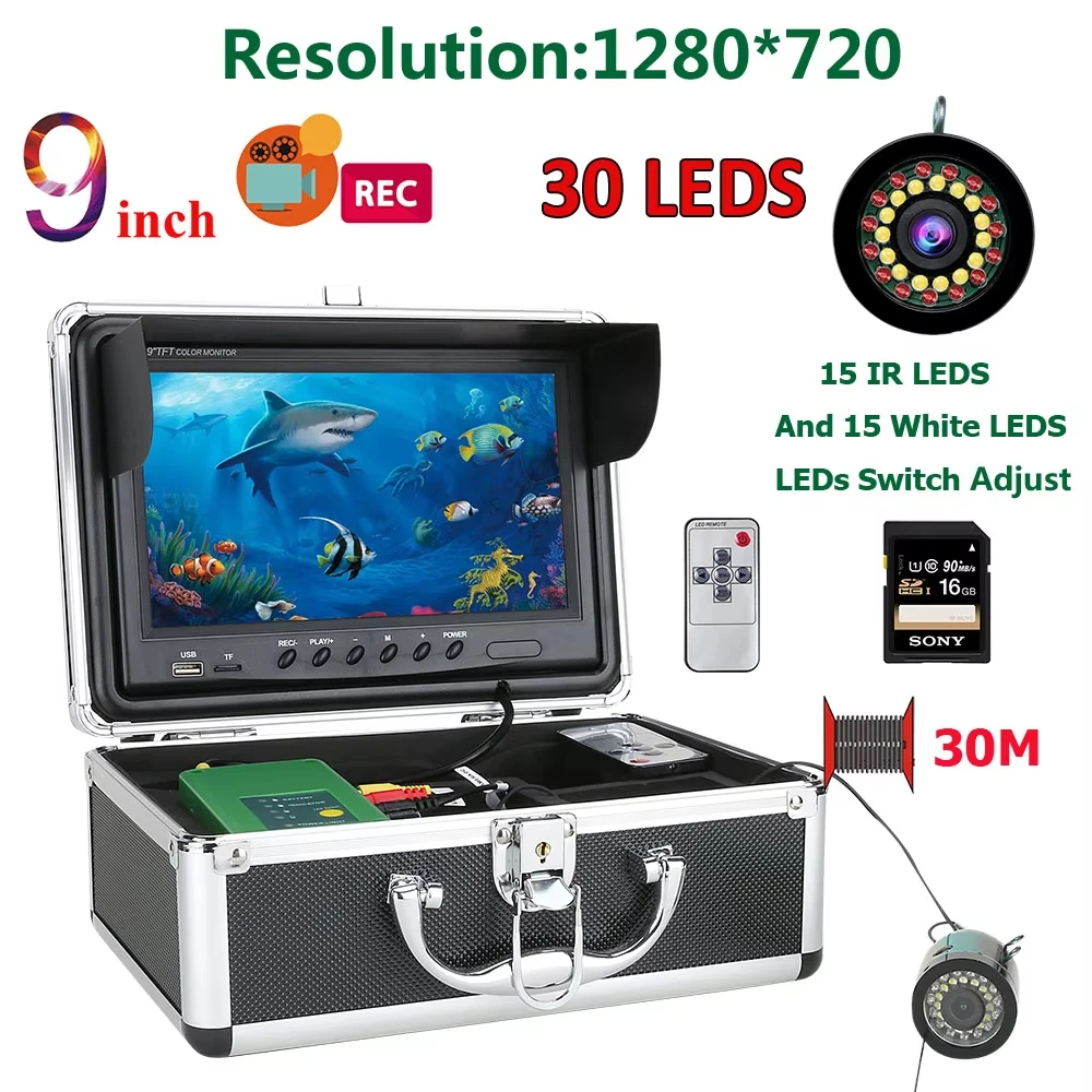 Underwater high-definition fish detector, visual camera for fishing and catching fish, night vision display for anchor fish