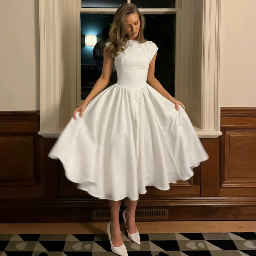 Elegante branco plissado a linha grande bainha vestido de festa moda feminina slash neck magro sem costas vestidos femininos clube roupões verão