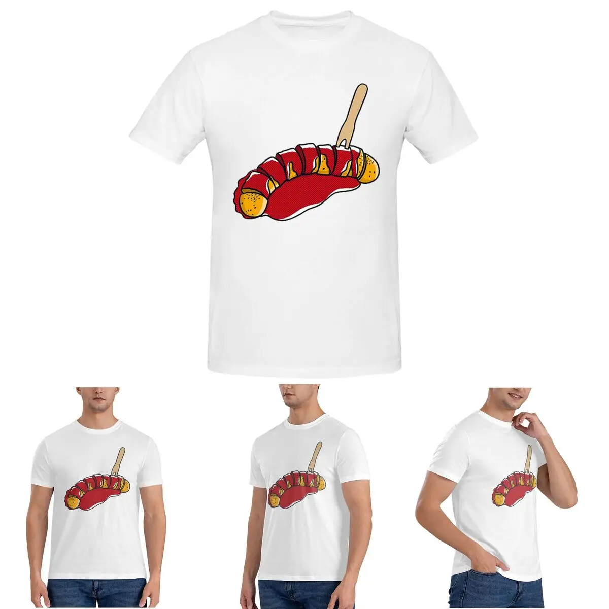 

Currywurst Pure T-Shirt for Men Cotton Oversized T Shirts Men's Short Sleeve Crew Neck Summer Clothes Tops S-6XL