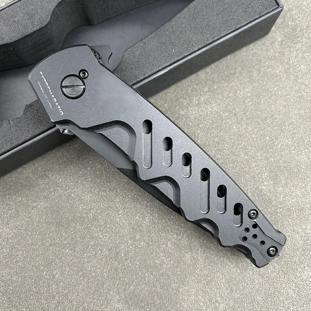نسبة خارجية CAIMANO NERO سكين للفرد صلابة عالية في الهواء الطلق بقاء EDC أداة CNC الألومنيوم التكتيكية والعتاد القتالية الدفاع السكاكين
