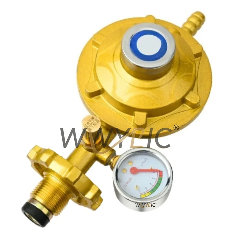 Suitable for Household Cooker Replacement Parts, Liquefied Gas Pressure Regulating Valve with Self-closing and Pressure Gauge