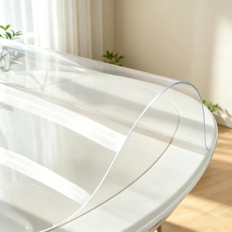 100/110/120 Transparent Round Table Cover 0.7mm Thick Heavy Duty Waterproof PVC Tabletop Protector Modern Restaurant Desk Pad