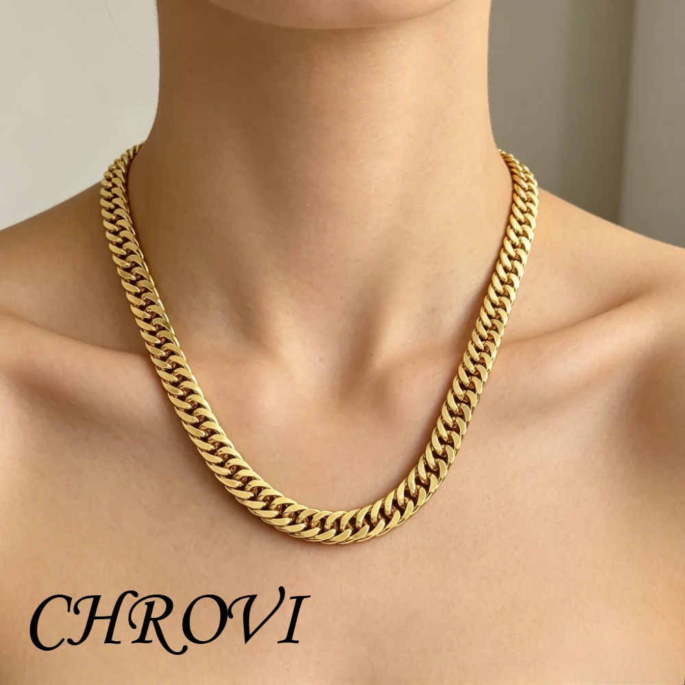 Luxury and exquisite 8mm gold-plated double-clasp side-necklace, hot-selling model, 18-24 inches long