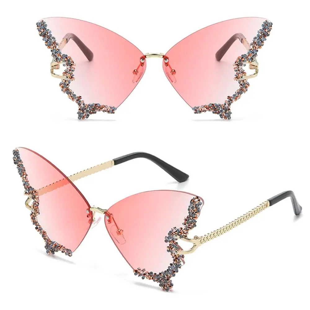 

Luxury Y2K Eyewear Oversized Butterfly Sunglasses Purple Sunglasses for Women Ladies Shades Bling Sun Glasses Cycling Sunglasses