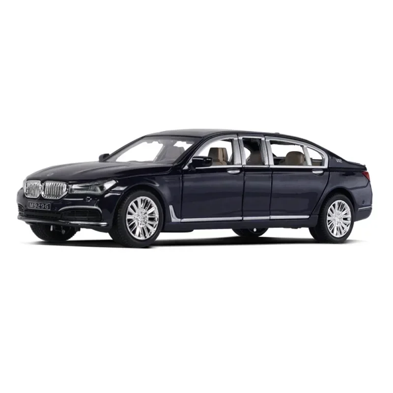 1:24 BMW 760 Alta Simulazione Pressofuso In Lega di Metallo Modello di auto Suono Luce Tirare Indietro Collezione Giocattolo Per Bambini Regali