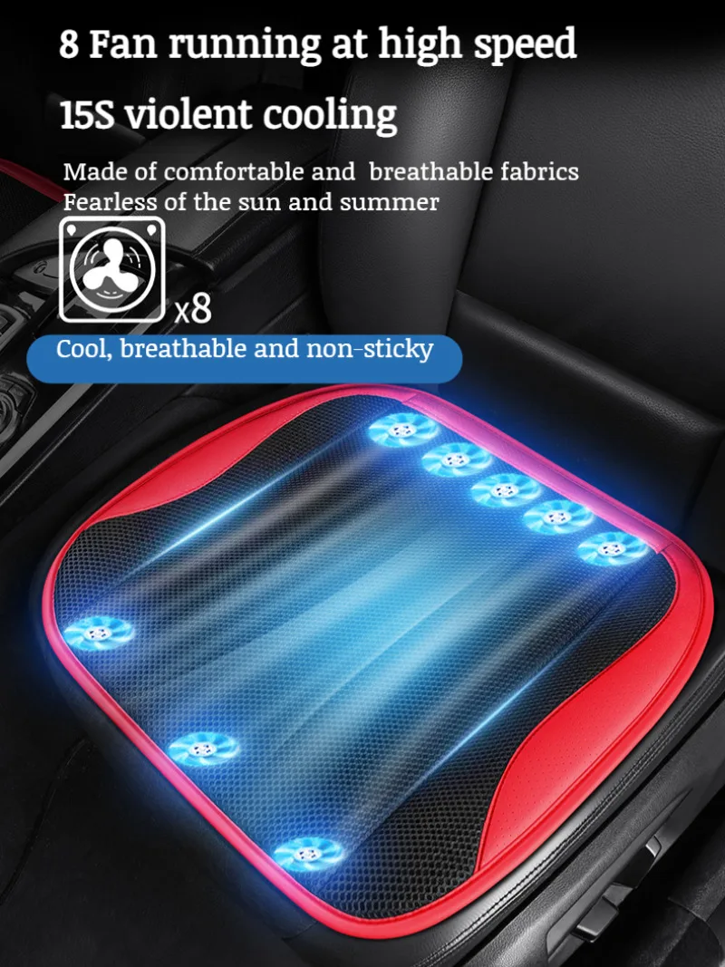 

3D material car seat cushion ventilation cooling with fan summer cooler cushion usb car seat blowing van 12v24v breathable