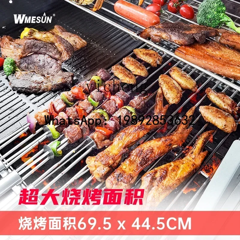 A1 BBQ Grill Outdoor Korean Villa Stainless Steel Thickened Large Charcoal BBQ Grill