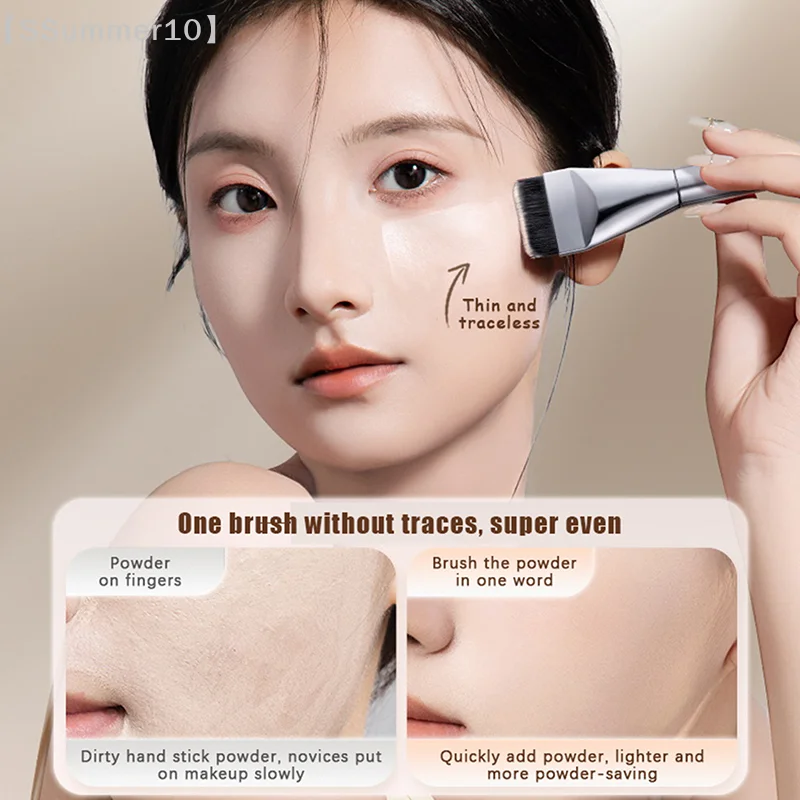 【SSummer10】Double-Ended Face Mask Applicator Brush with Spoon - Flat Soft Hair Facial Cleansing Skin Care Beauty Tool【SS】